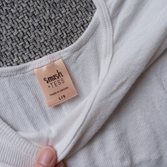 Smash & Tess Cotton White Ribbed Bodysuit - Picture 4 of 8